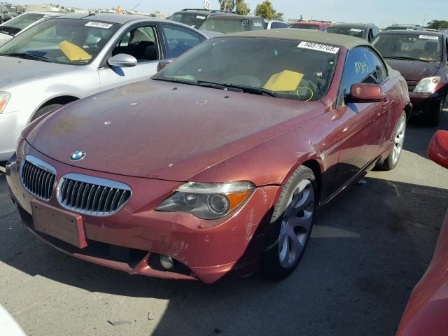 WBAEK73474B260653 - 2004 BMW 645 CI AUT BURGUNDY photo 2