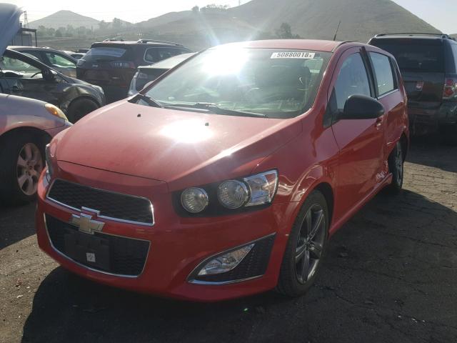 1G1JH6SB7E4141087 - 2014 CHEVROLET SONIC RS RED photo 2