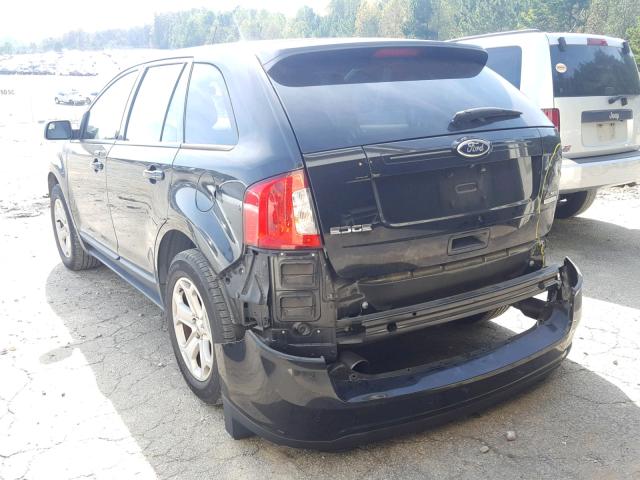 2FMDK3J98DBB50058 - 2013 FORD EDGE SEL BLACK photo 3