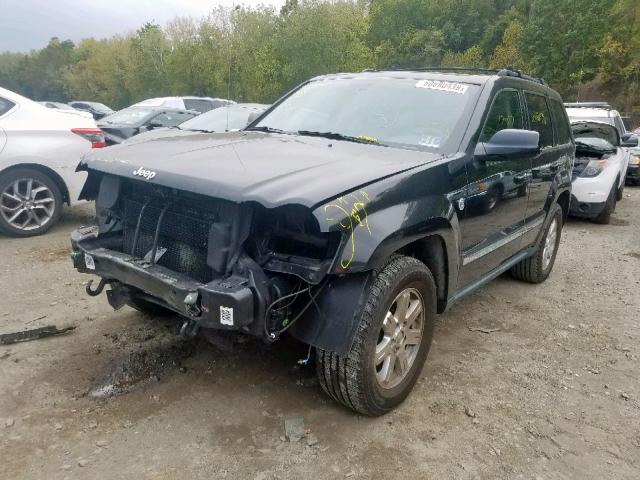 1J8HR58278C245618 - 2008 JEEP GRAND CHER BLACK photo 2