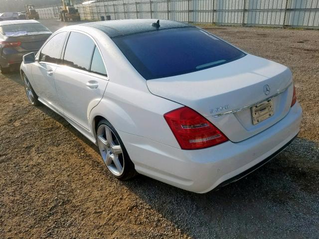 WDDNG7DB2DA522138 - 2013 MERCEDES-BENZ S 550 WHITE photo 3