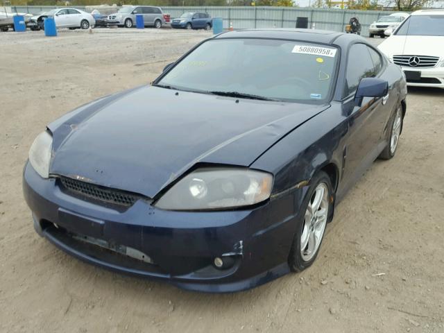 KMHHM65D36U189195 - 2006 HYUNDAI TIBURON GS BLUE photo 2