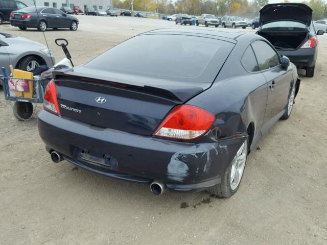 KMHHM65D36U189195 - 2006 HYUNDAI TIBURON GS BLUE photo 4