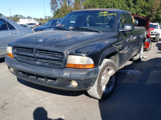 1B7GL22X3XS109742 - 1999 DODGE DAKOTA BLACK photo 2