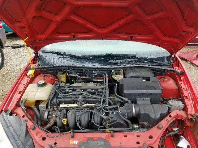 1FAFP34N05W289856 - 2005 FORD FOCUS ZX4 RED photo 7