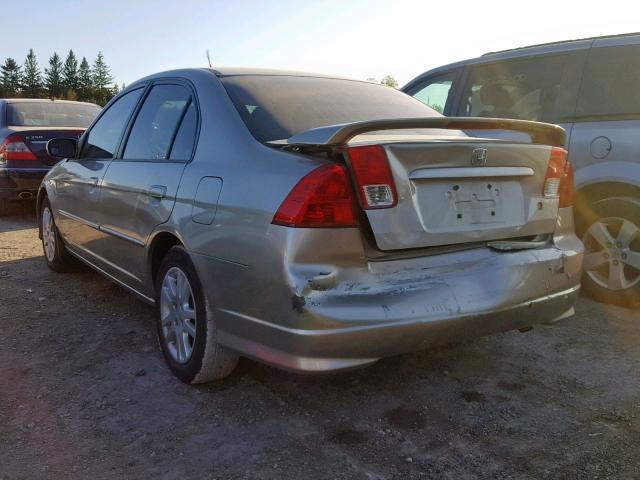 2HGES16675H010689 - 2005 HONDA CIVIC LX BEIGE photo 3