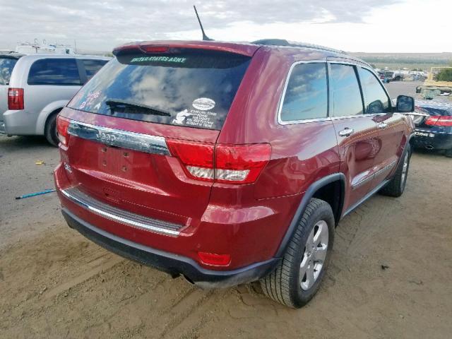 1C4RJFBG0DC634804 - 2013 JEEP GRAND CHER RED photo 4