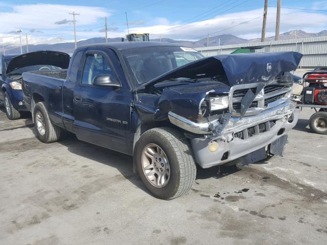 1B7GL22X91S112913 - 2001 DODGE DAKOTA BLUE photo 1