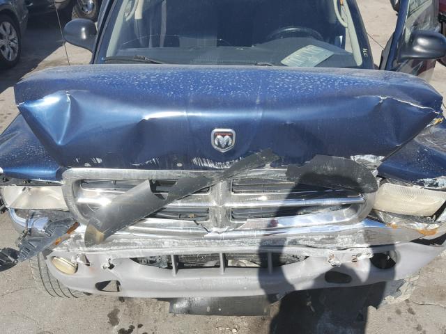 1B7GL22X91S112913 - 2001 DODGE DAKOTA BLUE photo 7