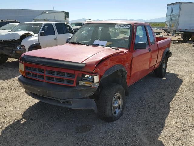 1B7GG23X8SW929996 - 1995 DODGE DAKOTA RED photo 2