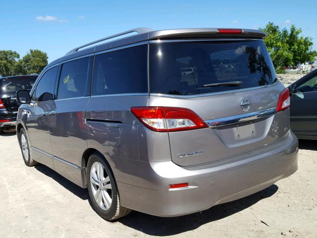 JN8AE2KP5B9007959 - 2011 NISSAN QUEST S GRAY photo 3