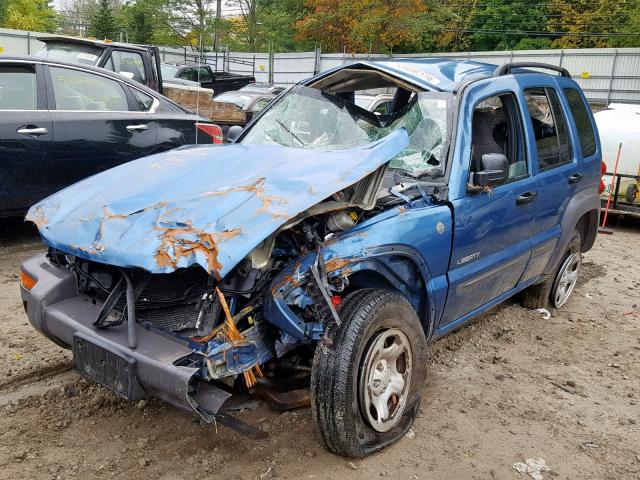 1J4GL48K94W227770 - 2004 JEEP LIBERTY SP BLUE photo 2