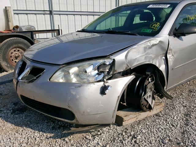 1G2ZF58B774203788 - 2007 PONTIAC G6 VALUE L SILVER photo 9