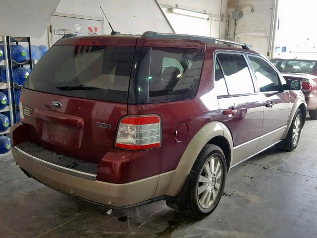 1FMDK07W48GA35080 - 2008 FORD TAURUS X E MAROON photo 4