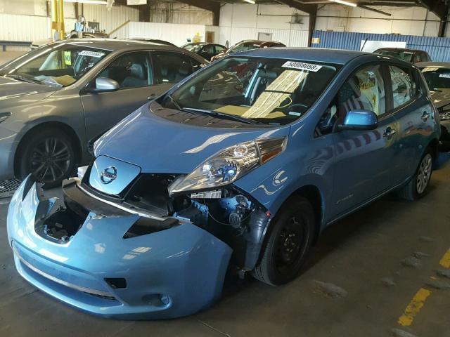 1N4AZ0CP7EC330099 - 2014 NISSAN LEAF S BLUE photo 2