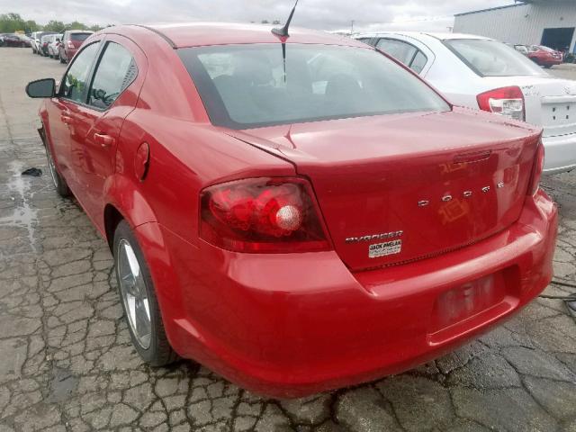 1B3BD2FG8BN510469 - 2011 DODGE AVENGER LU RED photo 3