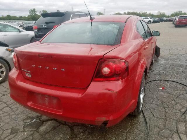 1B3BD2FG8BN510469 - 2011 DODGE AVENGER LU RED photo 4