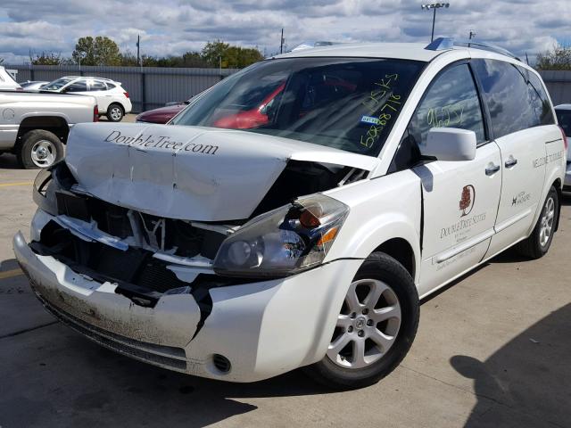 5N1BV28U19N100276 - 2009 NISSAN QUEST S WHITE photo 2