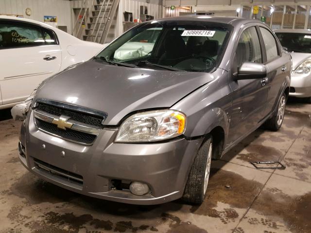 KL1TG56E79B311720 - 2009 CHEVROLET AVEO LT GRAY photo 2