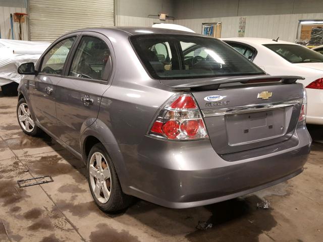 KL1TG56E79B311720 - 2009 CHEVROLET AVEO LT GRAY photo 3