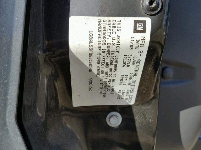 1G8AL55F86Z156145 - 2006 SATURN ION LEVEL GRAY photo 10