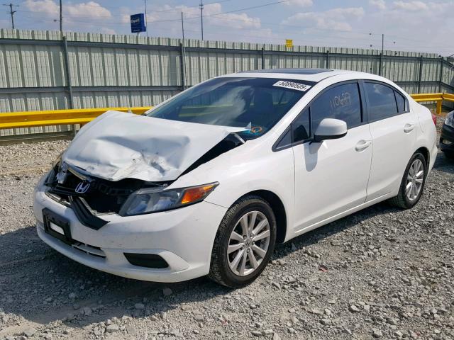 2HGFB2F83CH334215 - 2012 HONDA CIVIC EX WHITE photo 2