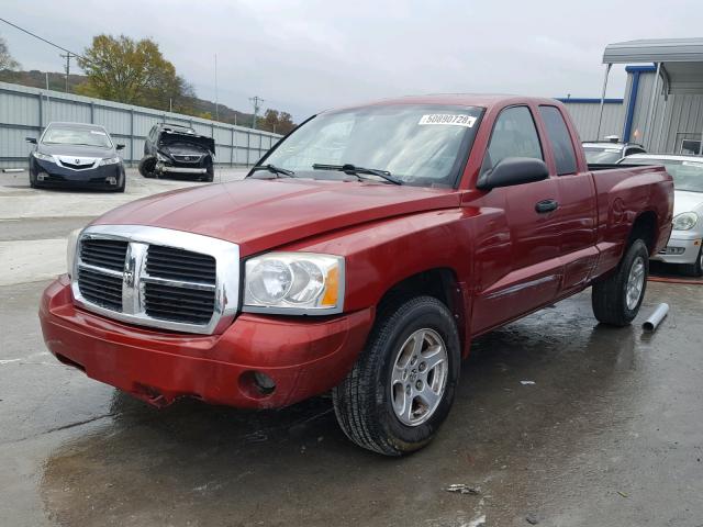 1D7HE42K47S218859 - 2007 DODGE DAKOTA SLT RED photo 2