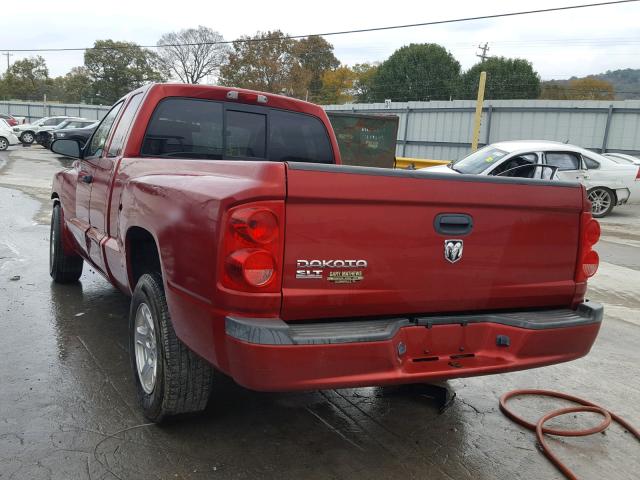 1D7HE42K47S218859 - 2007 DODGE DAKOTA SLT RED photo 3