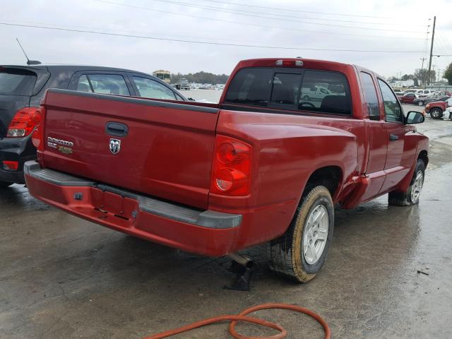 1D7HE42K47S218859 - 2007 DODGE DAKOTA SLT RED photo 4