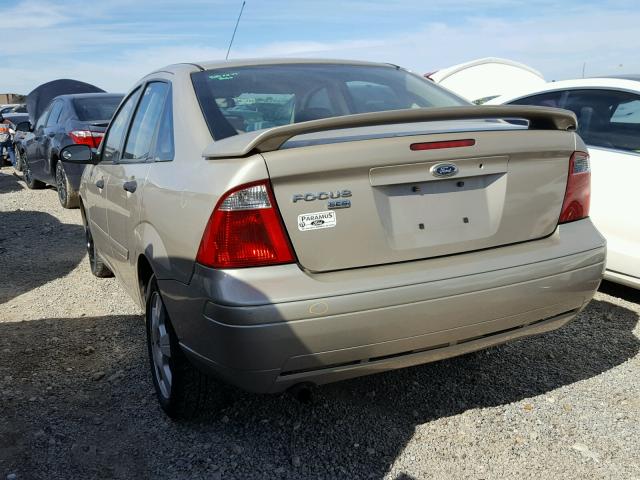 1FAHP34N27W290762 - 2007 FORD FOCUS ZX4 TAN photo 3