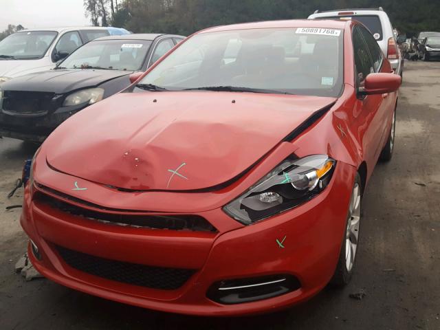 1C3CDFBB6ED740563 - 2014 DODGE DART SXT RED photo 2