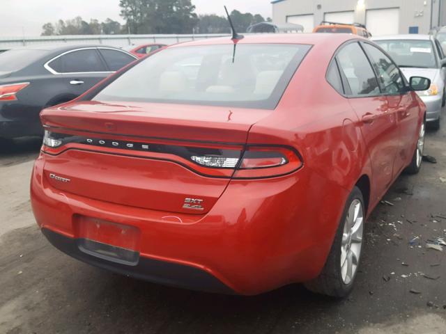 1C3CDFBB6ED740563 - 2014 DODGE DART SXT RED photo 4