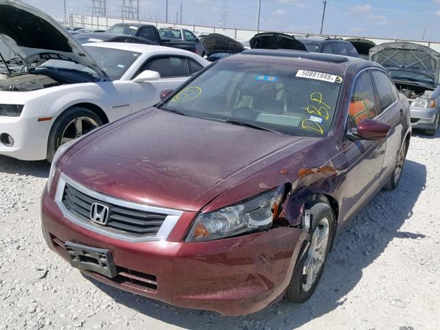 1HGCP26839A115511 - 2009 HONDA ACCORD EXL MAROON photo 2