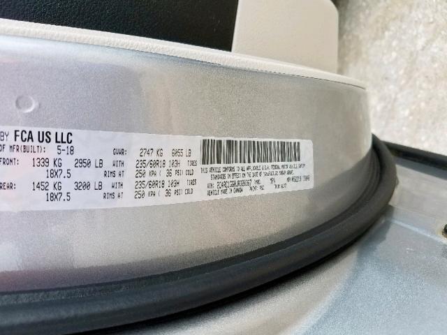 2C4RC1GG0JR320367 - 2018 CHRYSLER PACIFICA L SILVER photo 10