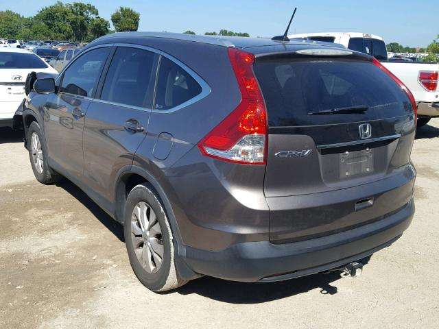 5J6RM3H73CL031187 - 2012 HONDA CR-V EXL GRAY photo 3