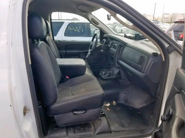 1D7HA16N64J277461 - 2004 DODGE RAM 1500 S WHITE photo 5