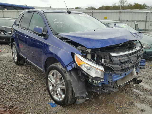 2FMDK3JC7DBB09156 - 2013 FORD EDGE SEL BLUE photo 1