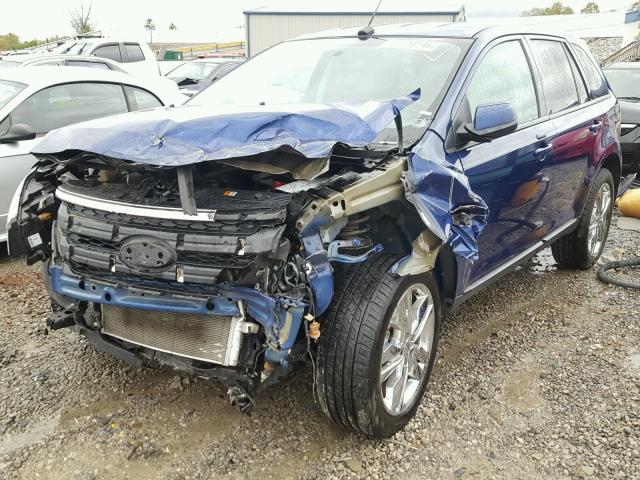 2FMDK3JC7DBB09156 - 2013 FORD EDGE SEL BLUE photo 2