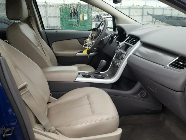 2FMDK3JC7DBB09156 - 2013 FORD EDGE SEL BLUE photo 5