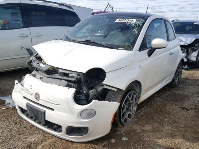 3C3CFFBR4CT335607 - 2012 FIAT 500 SPORT WHITE photo 2