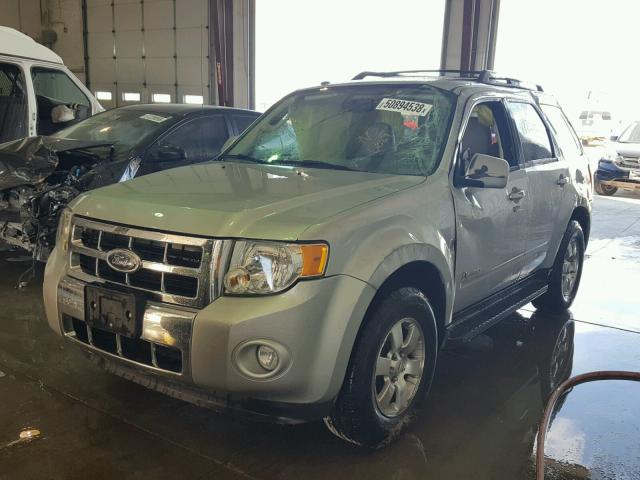 1FMCU49369KA55989 - 2009 FORD ESCAPE HYB SILVER photo 2