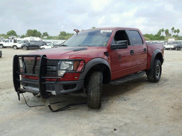 1FTFW1R67BFD35374 - 2011 FORD F150 SVT R RED photo 2