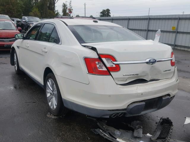 1FAHP2FW1AG143012 - 2010 FORD TAURUS LIM WHITE photo 3