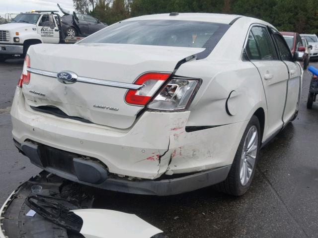 1FAHP2FW1AG143012 - 2010 FORD TAURUS LIM WHITE photo 4