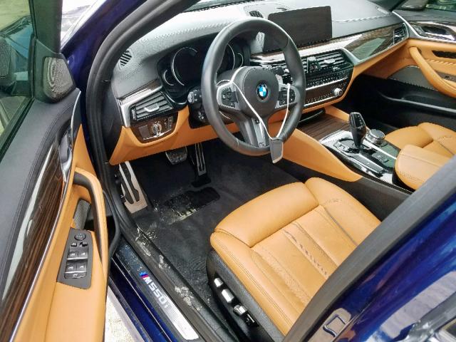 WBAJB9C56KB288816 - 2019 BMW M550XI BLUE photo 9