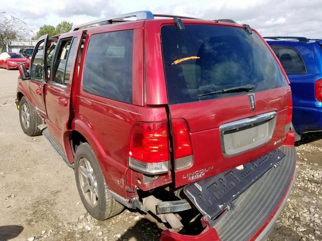 5LMEU78H23ZJ28665 - 2003 LINCOLN AVIATOR RED photo 3