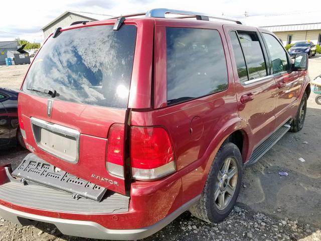 5LMEU78H23ZJ28665 - 2003 LINCOLN AVIATOR RED photo 4