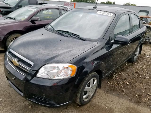 KL1TD56E19B369928 - 2009 CHEVROLET AVEO LS BLACK photo 2