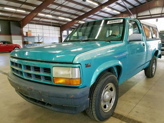 1B7FL26X4TW703958 - 1996 DODGE DAKOTA GREEN photo 2