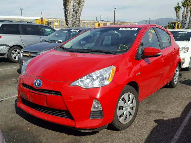 JTDKDTB34D1550016 - 2013 TOYOTA PRIUS C RED photo 2